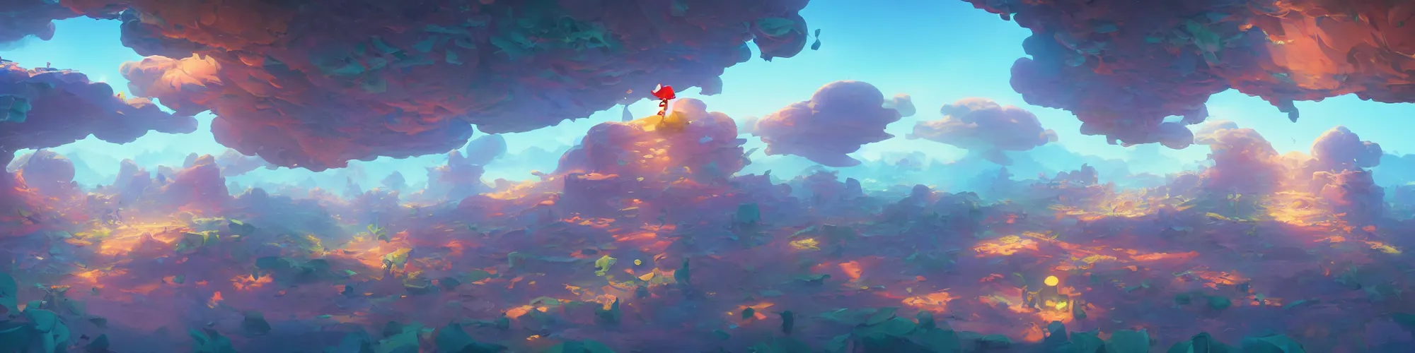 Image similar to 3 6 0 panoramic dynamics matte painting acrylic blur oil wonderland yoshi kurbi dofus, hight contrast,, behance hd by jesper ejsing, by rhads, makoto shinkai and lois van baarle, ilya kuvshinov, rossdraws global illumination