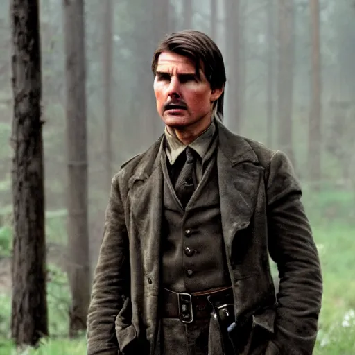 Prompt: Tom Cruise playing Daniel Plainview in There Will Be Blood