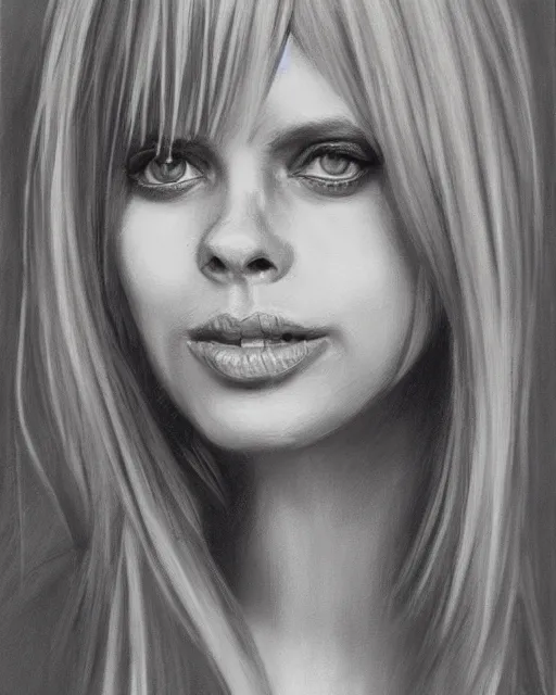 Image similar to charcoal portrait of Britt Ekland by Mandy Jurgens and Richard Schmid