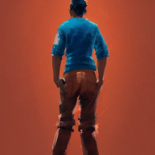 Image similar to man in orange t - shirt hugging from behind girl, vivid colors, character sheet, fine details, concept design, contrast, kim jung gi, greg rutkowski, trending on artstation, 8 k, full body, turnaround, front view, back view, ultra wide angle