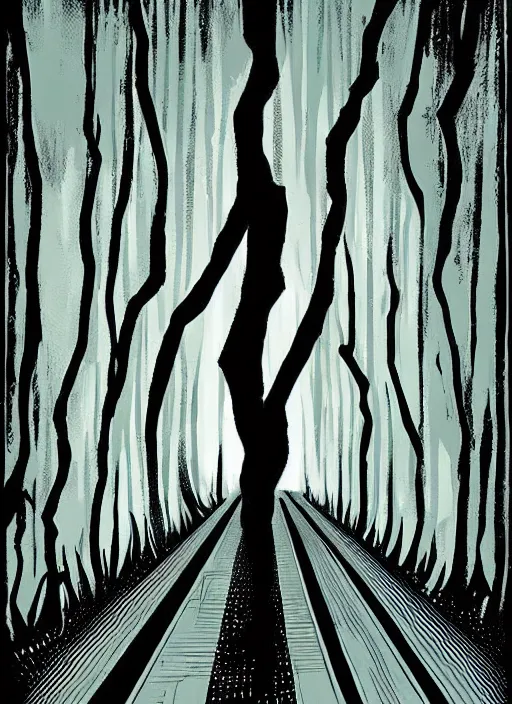 Image similar to twin peaks movie poster art by francesco francavilla