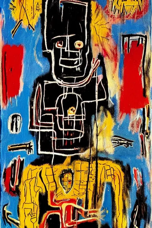 Prompt: beautiful detailed tarot cards painting by jean - michel basquiat