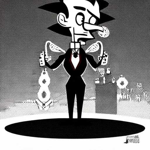 Prompt: nikola tesla as a cuphead boss on a level in the cuhpead style, level design, endgame boss, smooth, cinematic perspective, smooth, artstation, behance, deviantart