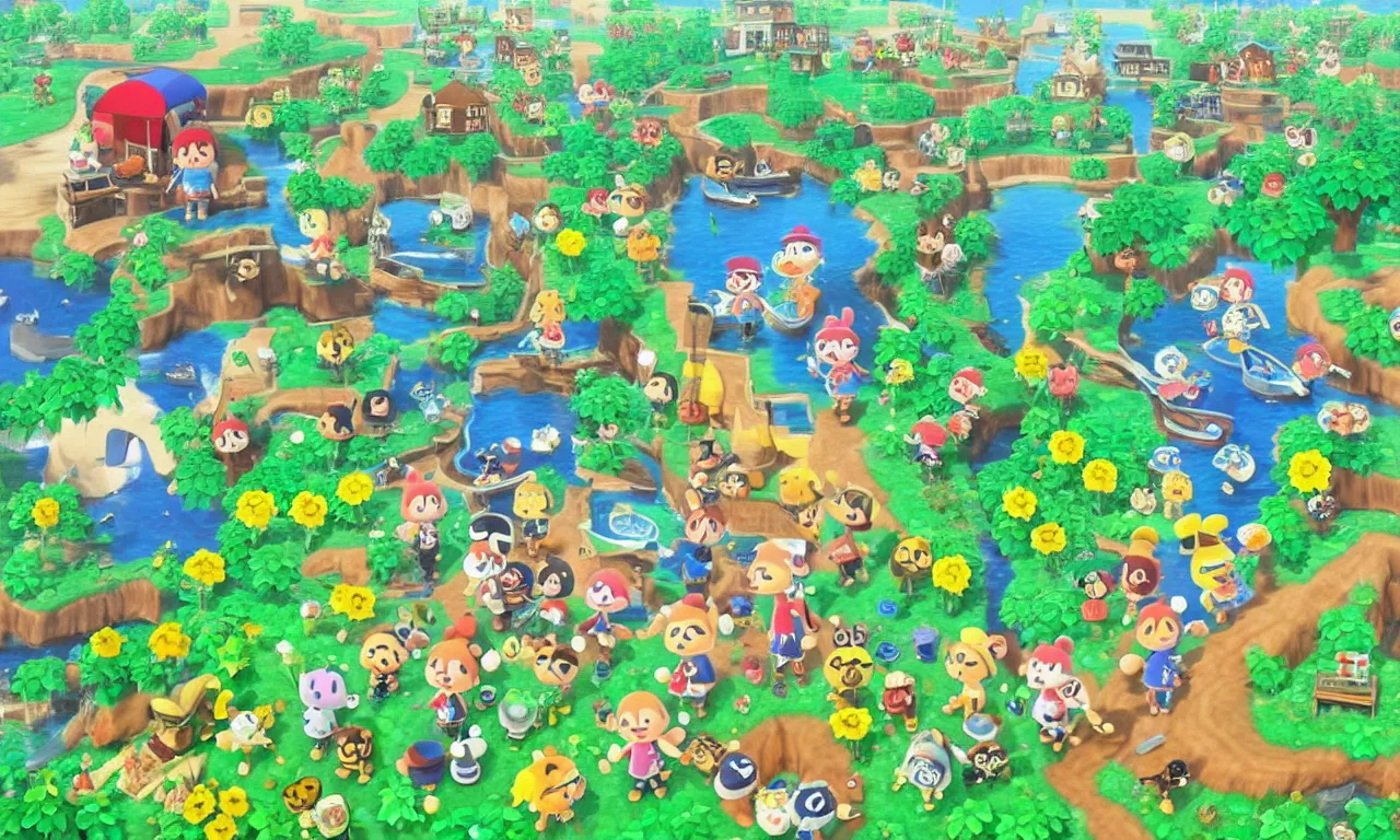 Image similar to a beautiful picture of Animal Crossing scenery by Akira Toriyama, trending on Artstation