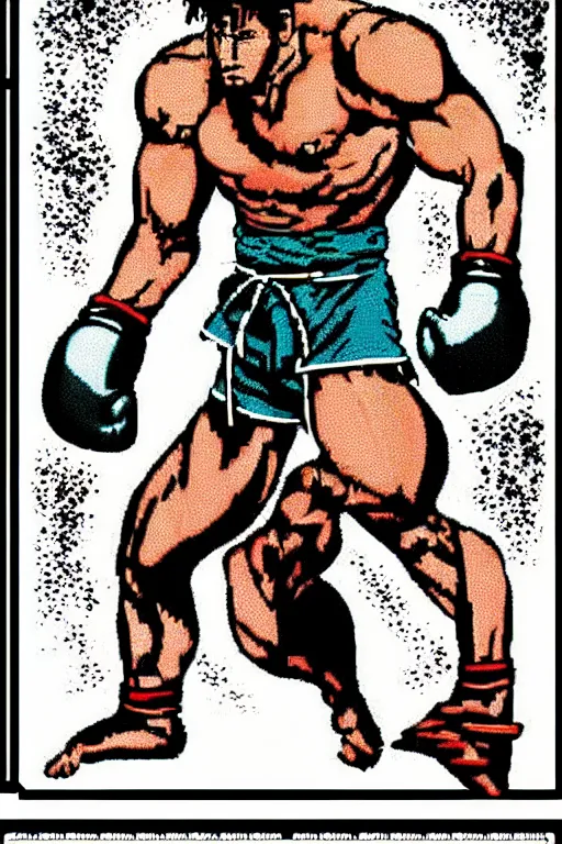 Image similar to extreme long shot. 8 bit nes graphics. hermann nitschantropomorphic muscular masculine wolf. kickboxer fighter, in shorts. wolf head. art from nes game cartridge,