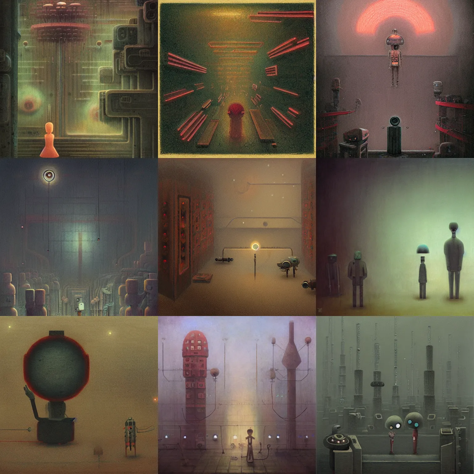 Prompt: vaporware dystopia by shaun tan