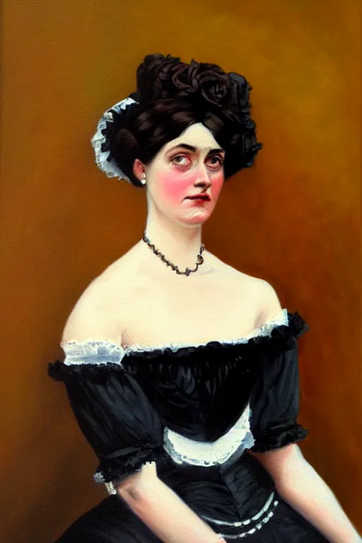 Image similar to victorian lady, painting by berta morizot