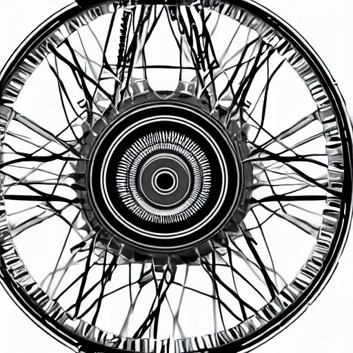 Image similar to Infinite Wheels within wheels with infinite eyes, hyperrealistic art, energy, gyroscope, tesseract