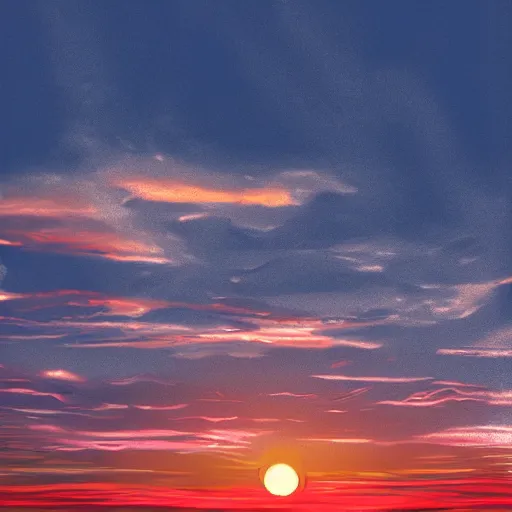 Prompt: sunset, digital art, 8 k