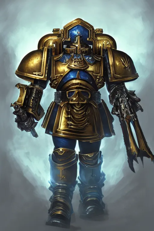 Image similar to armor portrait spasemarine warhammer 4 0 k horus heresy fanart - the primarchs emperor by johannes helgeson animated with vfx concept artist & illustrator global illumination ray tracing hdr fanart arstation zbrush central hardmesh 8 k octane renderer comics stylized