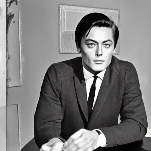 Prompt: alain delon in 1 9 6 3