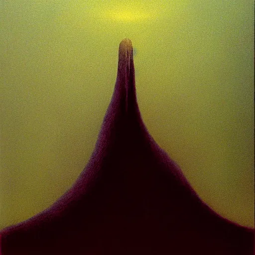 Image similar to when you look too long at the abyss the abyss looks back at you. by zdzislaw beksinski, hyperrealistic photorealism acrylic on canvas, resembling a high resolution photograph