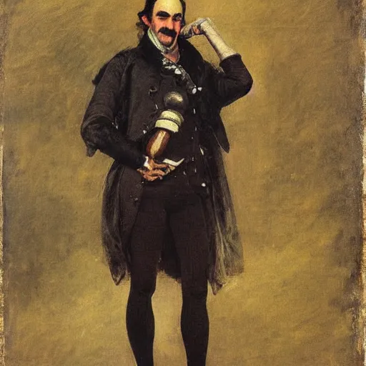 Image similar to waluigi as an 1 8 th century nobleman, painted by john everett millais