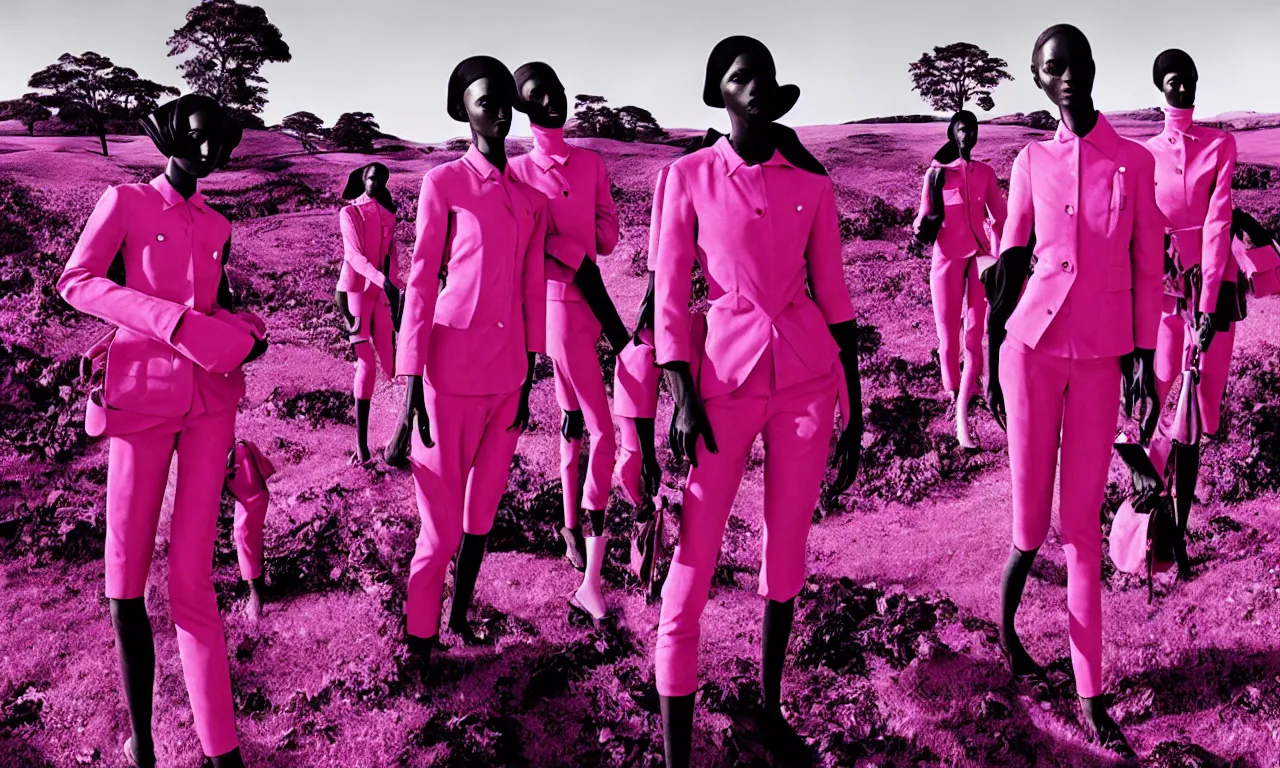 Image similar to fashion advertising campaign by richard mosse