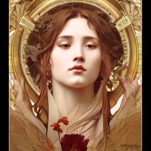 Prompt: the face of god, intricate, art by artgerm and greg rutkowski and alphonse mucha and william - adolphe bouguereau, high detailed, 4 k,