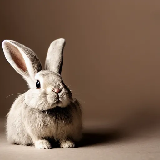 Image similar to a bunny sitting on a cup, photograph, realistic