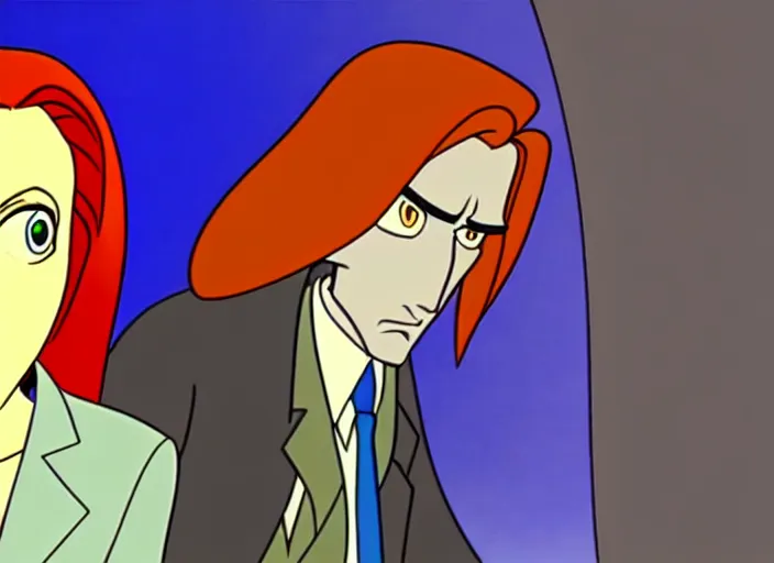 Image similar to dana scully on netflix castlevania, animation cel, sharp detail, animation cel, in the style of don bluth, bruce timm, stephen silver