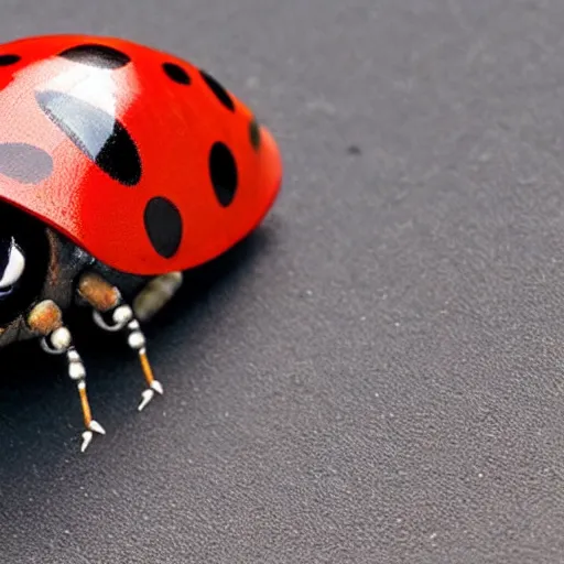 Image similar to ladybug with metal prosthetic limbs