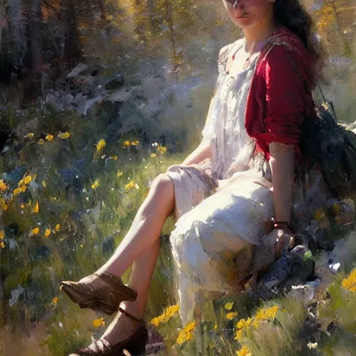 Image similar to a portrait of a character in a scenic environment by daniel f. gerhartz