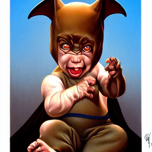 Prompt: baby bat by Greg Hildebrandt