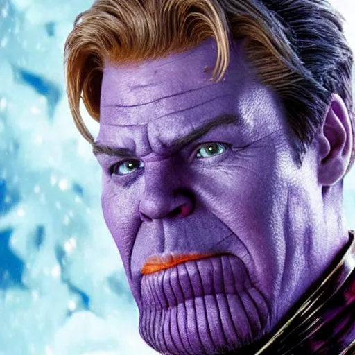 Prompt: thanos in a movie home alone 4k