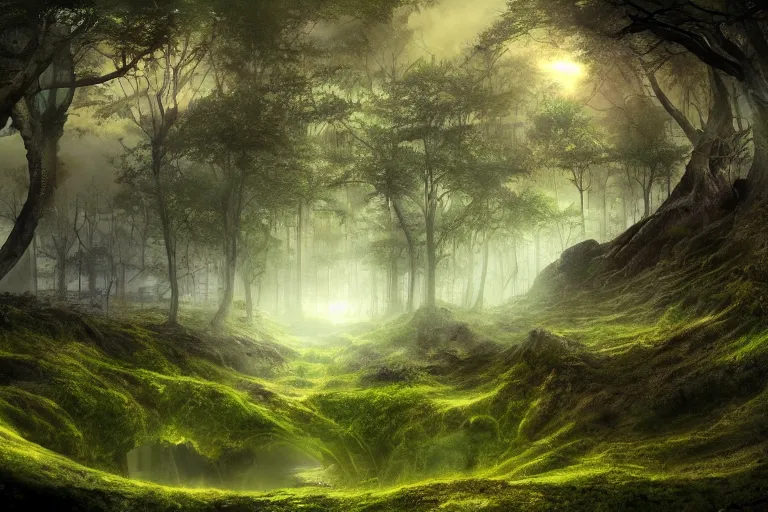 Image similar to digitalblasphemy digital blasphemy wallpaper render of an alien forest imaginative dreamworld expansive landscape