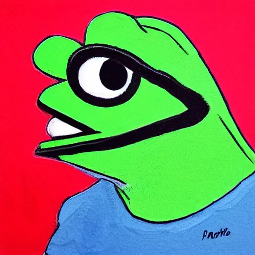 Prompt: portrait of a rare pepe