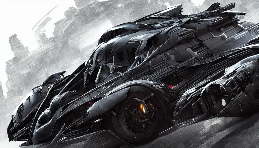 Image similar to rollcage batmobile, details, hyperdetailed, artstation, cgsociety, 8 k