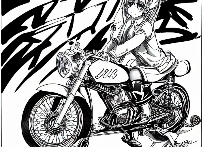 Image similar to motorcycle girl in animanga