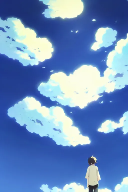 Prompt: a giant!!!! popsicle, with clouds INSIDE THE POPSICLE, blue sky, low angle, cinematic, makoto shinkai