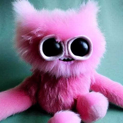 Image similar to a cute plush fluffy chthonic doll monster made to look like a baby