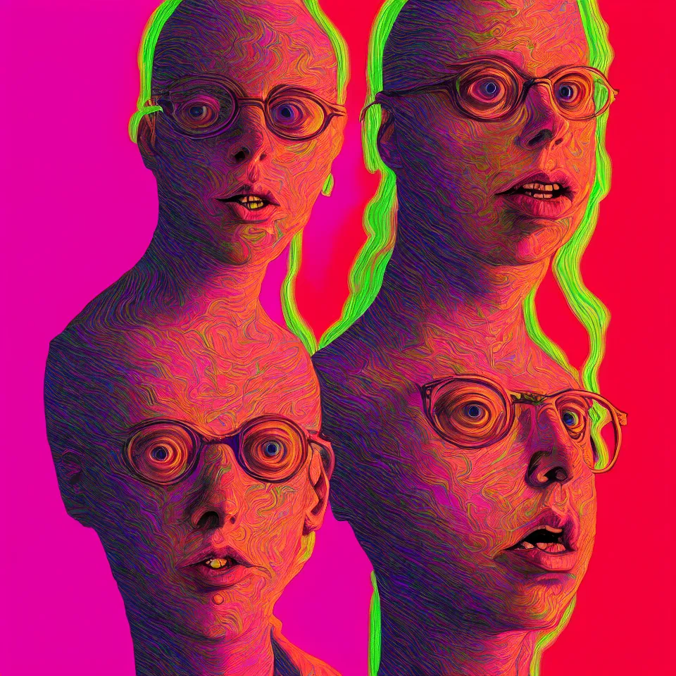 Image similar to bright psychedelic todd solondz turning into a woman, diffuse lighting, fantasy, intricate, elegant, highly detailed, lifelike, photorealistic, digital painting, artstation, illustration, concept art, smooth, sharp focus, art by francis bacon