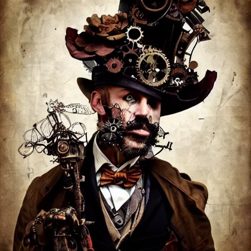 Image similar to steampunk wizard, by brooke shaden and alberto seveso and eve ventrue and john salminen and tim okamura, trending on artstation hq, deviantart, pinterest, 4 k uhd image