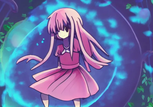 Image similar to Madeline from Celeste in HD 4K, anime girl, high quality