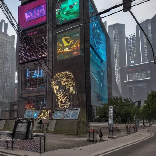 Prompt: a cyberpunk monument to the number 6