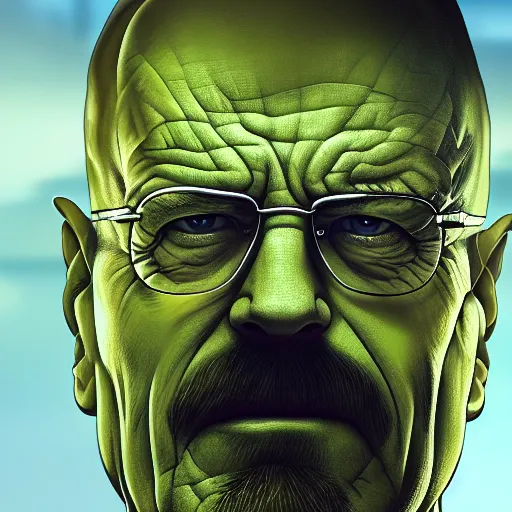 Prompt: Walter White is The Hulk, hyperdetailed, artstation, cgsociety, 8k