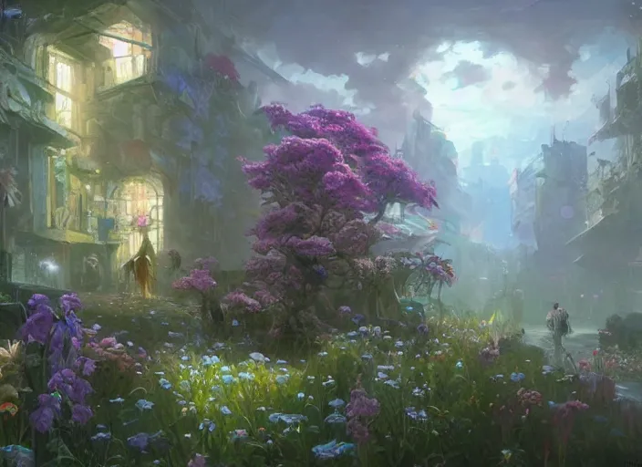 Image similar to cyberpunk flower bloom by vladimir volegov and alexander averin and peder mørk mønsted and adrian smith and raphael lacoste