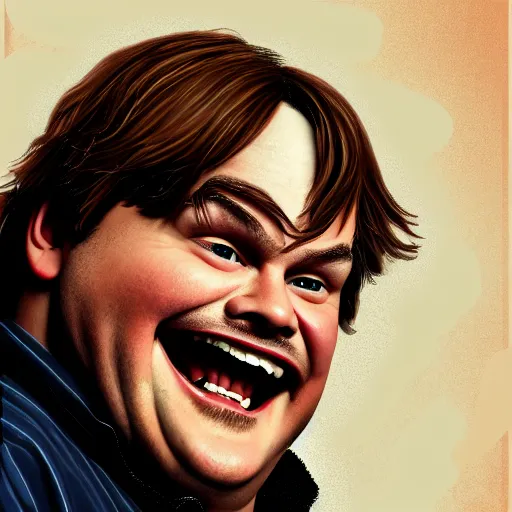 Image similar to jack black as kevin macallister, home alone movie, candid, trending n artstation, highly detailed, 8 k