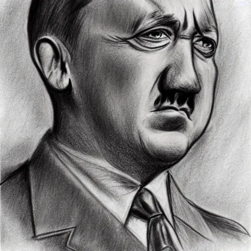 Image similar to milt kahl pencil sketch of adolf hitler