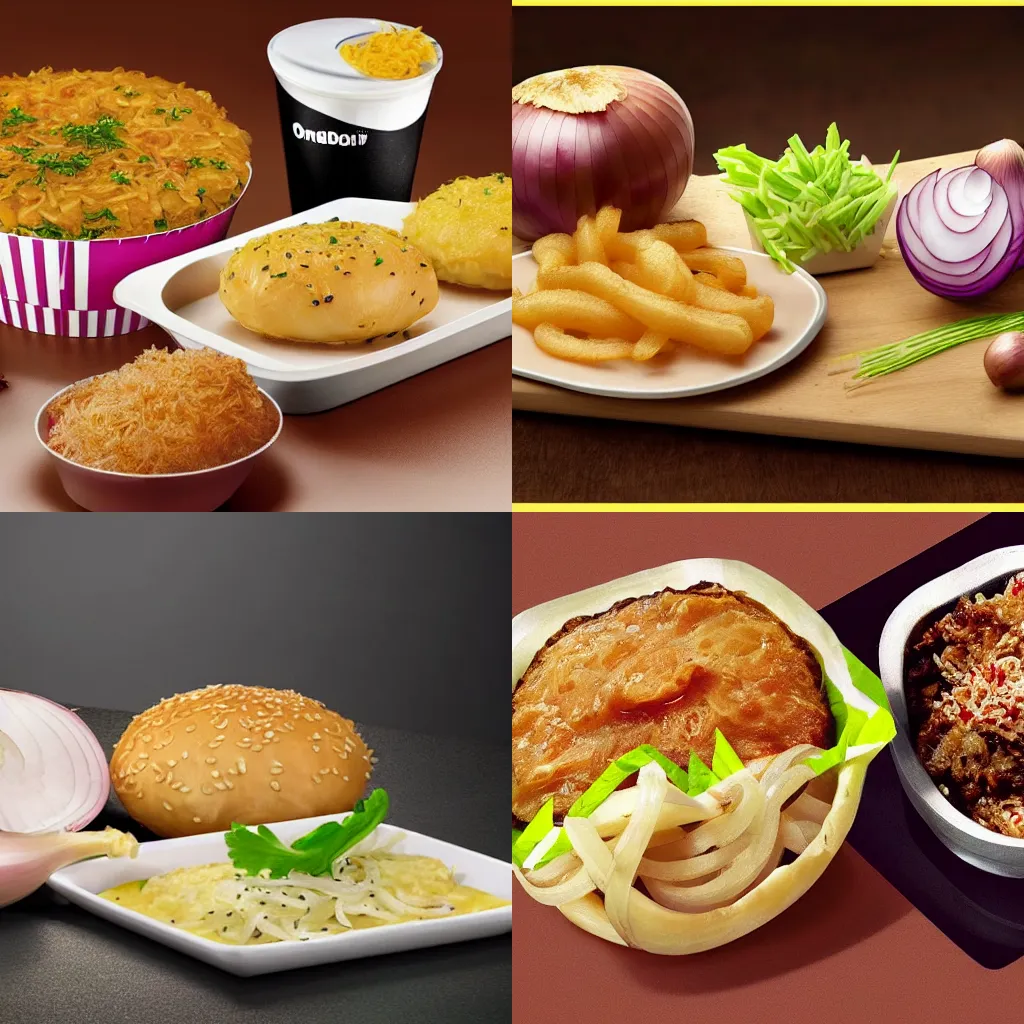 onion and onion and more onion raw onion combo meal, Stable Diffusion