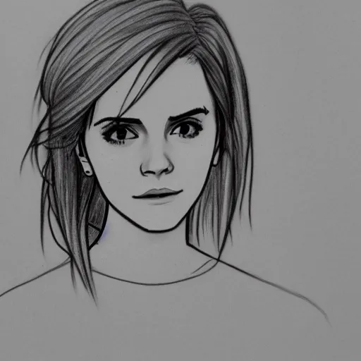 Prompt: drawing of emma watson as an anime character
