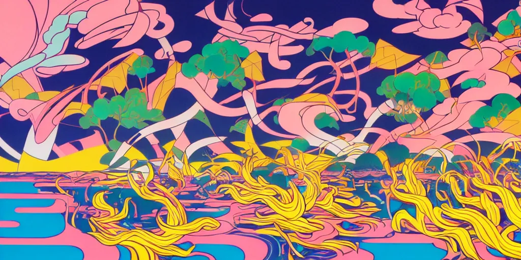 Image similar to river to the bank by tomokazu matsuyama, trending on artstation