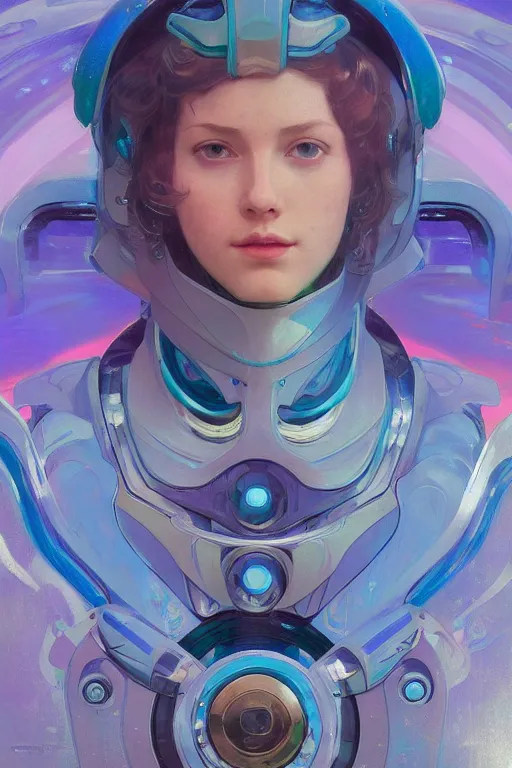 Prompt: a portrait of Autobot Whirl, seapunk Mecha , vaporwave , digital art, artstation, by WLOP, Ilya repin, alphonse mucha., Very highly detailed 8K, octane, Digital painting, the golden ratio,