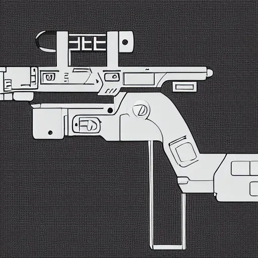 Image similar to a highly detailed portrait of a cybernetic plasma rifle with a white background