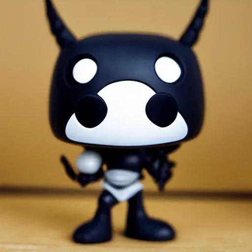 Prompt: hollow knight funko pop, product photography