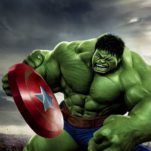 Image similar to hulk fighting against juggernaut, marvel, cinematic style, detailed, action scene