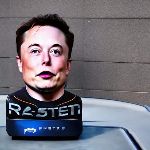 Image similar to a elon musk inflatable face on rocket league, teaser trailer photo, high definition, high details