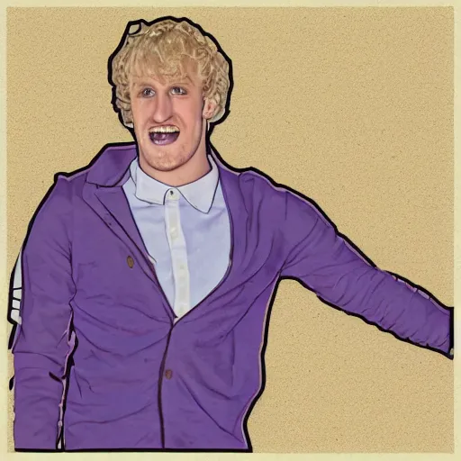 Prompt: A portrait of overjoyed special needs Logan Paul