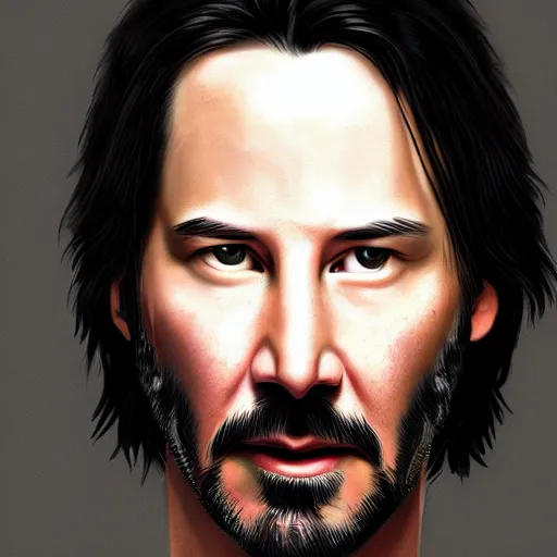 Image similar to a detailed portrait of keanu reeves art illustration, incredibly highly detailed and realistic, 8 k, sharp focus