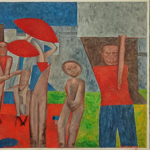 Prompt: art by ben shahn